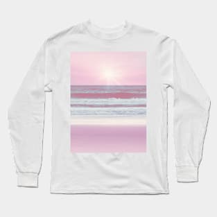 Pink Sunset Beach Long Sleeve T-Shirt